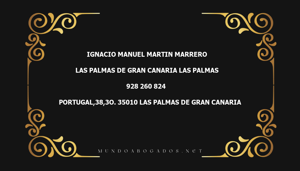 abogado Ignacio Manuel Martin Marrero en la localidad de Las Palmas de Gran Canaria