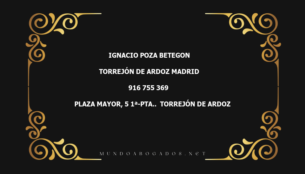 abogado Ignacio Poza Betegon en la localidad de Torrejón de Ardoz