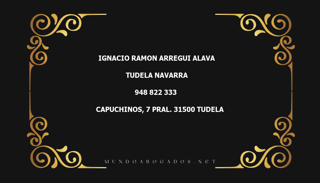 abogado Ignacio Ramon Arregui Alava en la localidad de Tudela