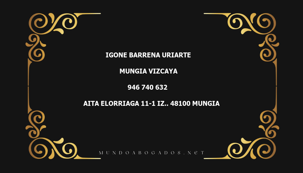 abogado Igone Barrena Uriarte en la localidad de Mungia