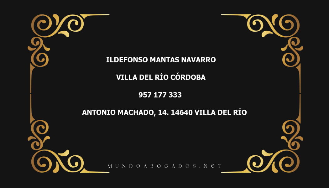 abogado Ildefonso Mantas Navarro en la localidad de Villa del Río