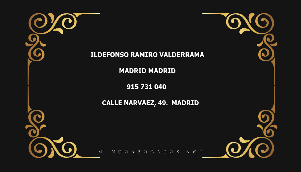 abogado Ildefonso Ramiro Valderrama en la localidad de Madrid