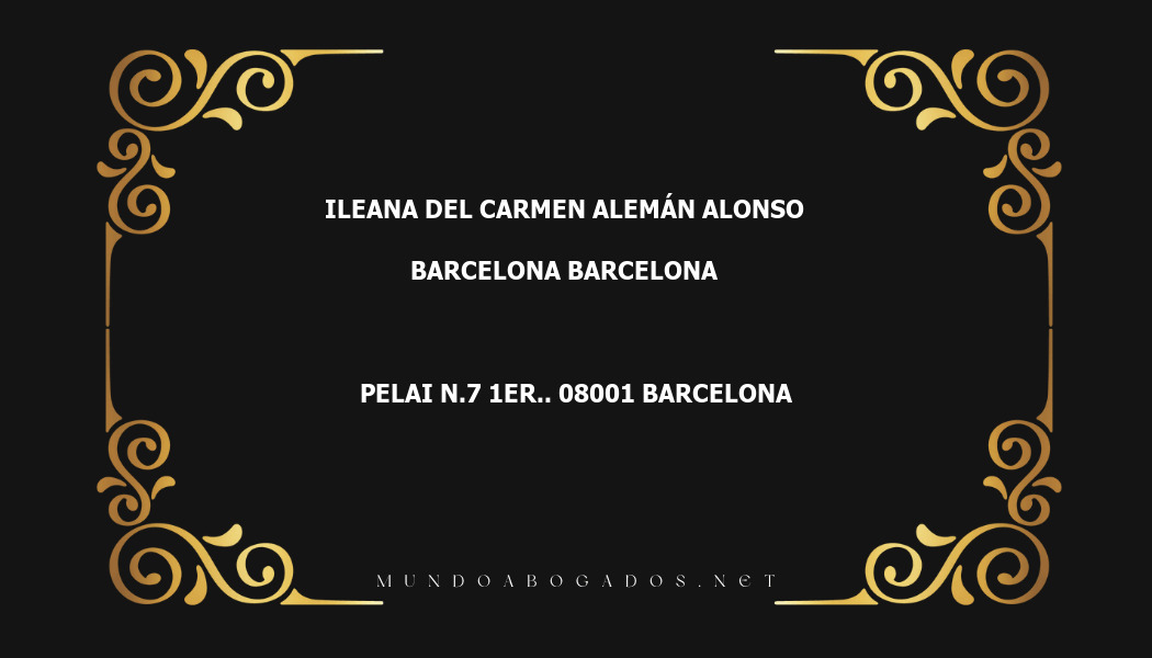 abogado Ileana Del Carmen Alemán Alonso en la localidad de Barcelona