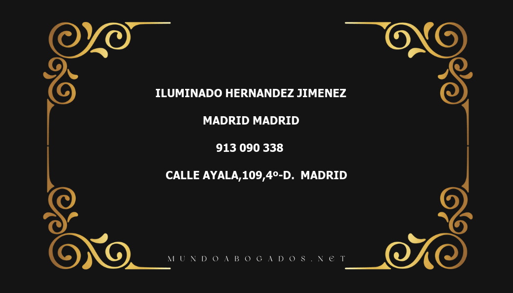 abogado Iluminado Hernandez Jimenez en la localidad de Madrid