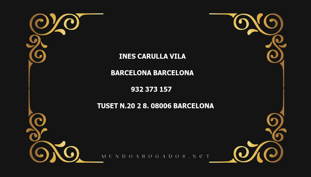 abogado Ines Carulla Vila en la localidad de Barcelona