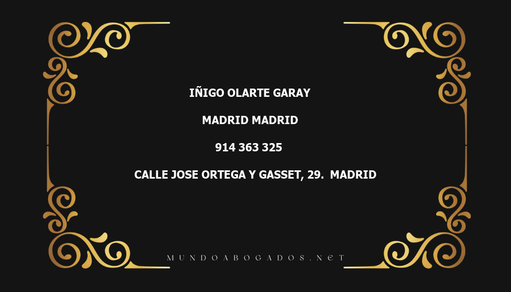 abogado Iñigo Olarte Garay en la localidad de Madrid