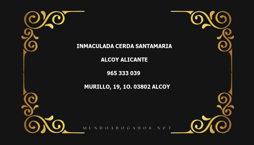 abogado Inmaculada Cerda Santamaria en la localidad de Alcoy