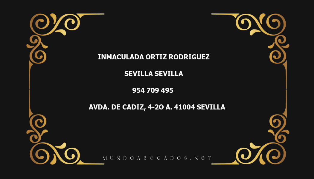 abogado Inmaculada Ortiz Rodriguez en la localidad de Sevilla