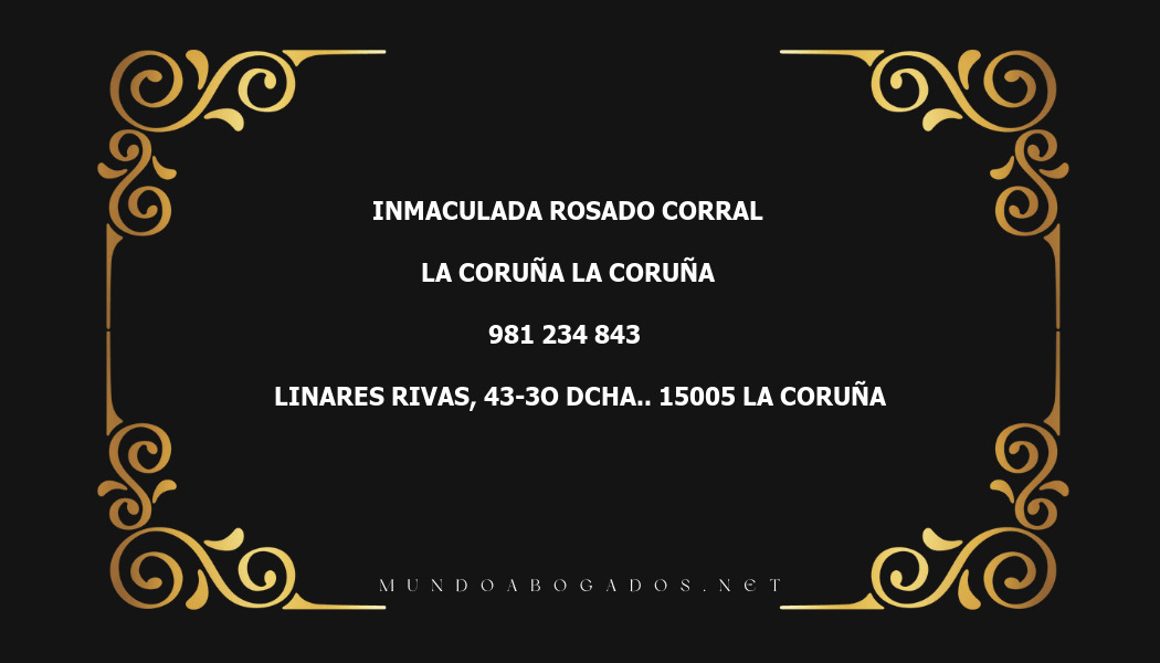 abogado Inmaculada Rosado Corral en la localidad de La Coruña