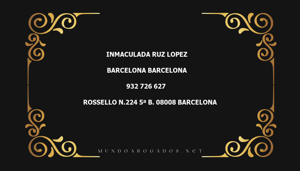 abogado Inmaculada Ruz Lopez en la localidad de Barcelona