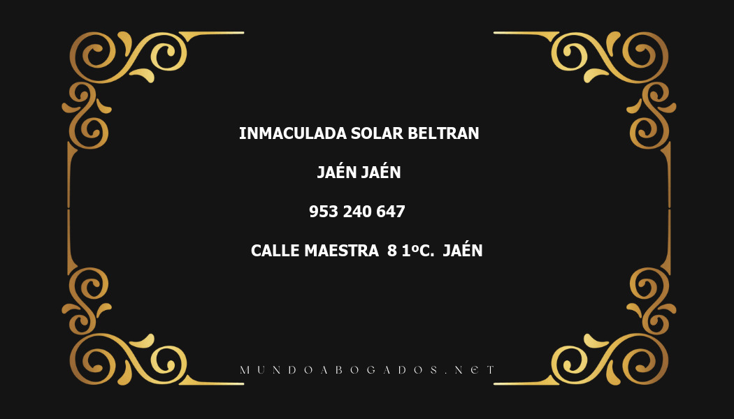 abogado Inmaculada Solar Beltran en la localidad de Jaén