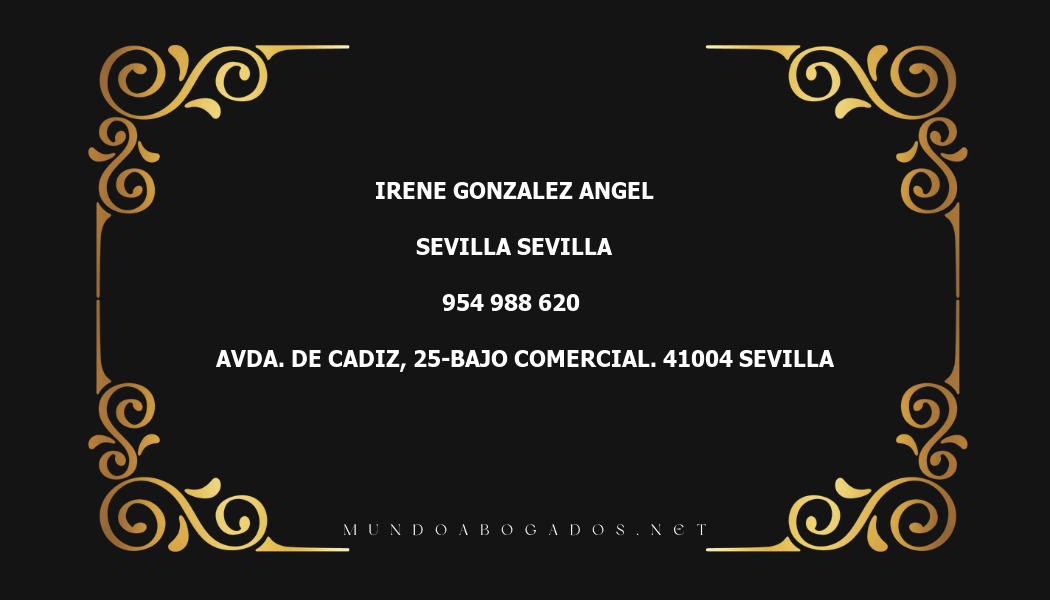 abogado Irene Gonzalez Angel en la localidad de Sevilla