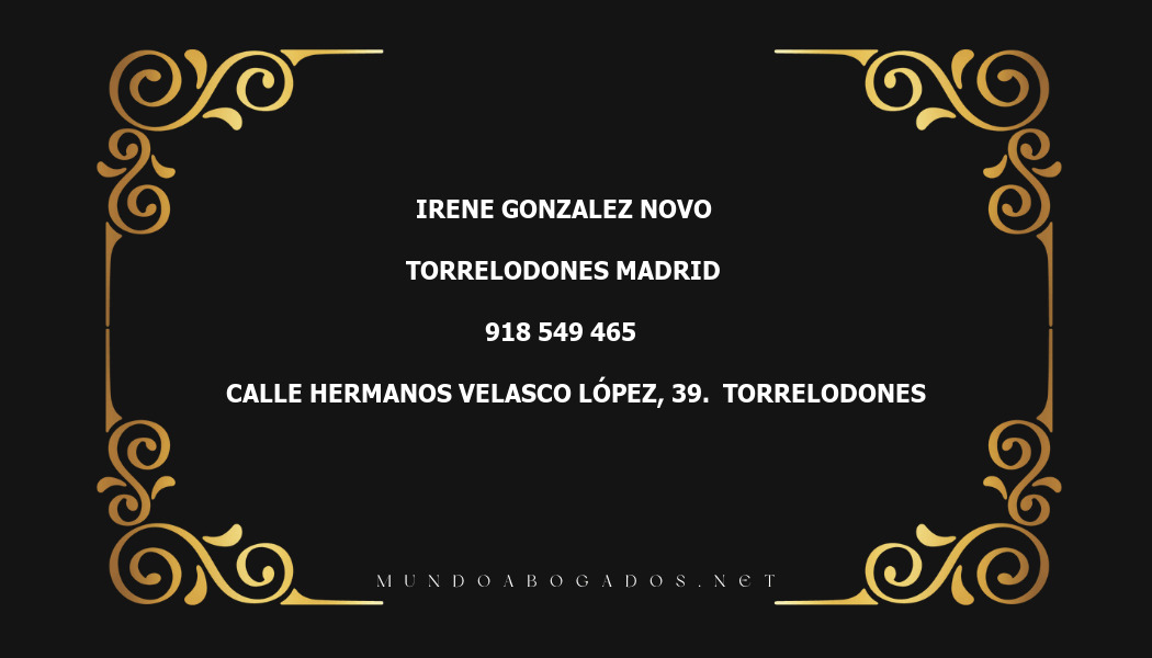 abogado Irene Gonzalez Novo en la localidad de Torrelodones