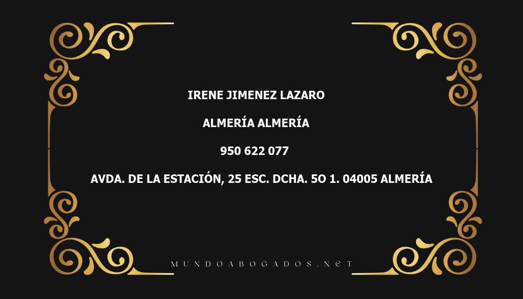 abogado Irene Jimenez Lazaro en la localidad de Almería