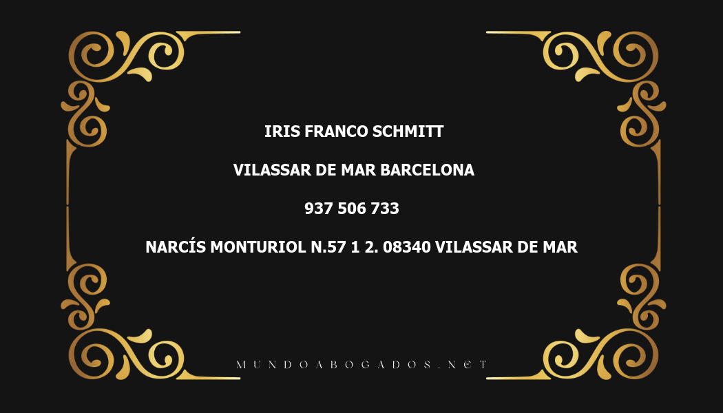 abogado Iris Franco Schmitt en la localidad de Vilassar de Mar