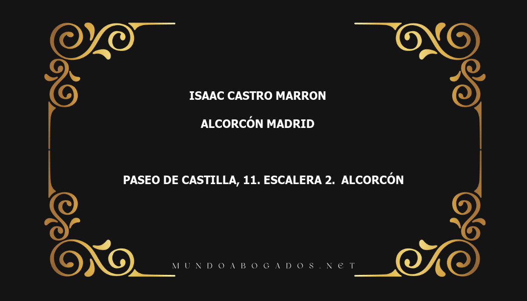 abogado Isaac Castro Marron en la localidad de Alcorcón