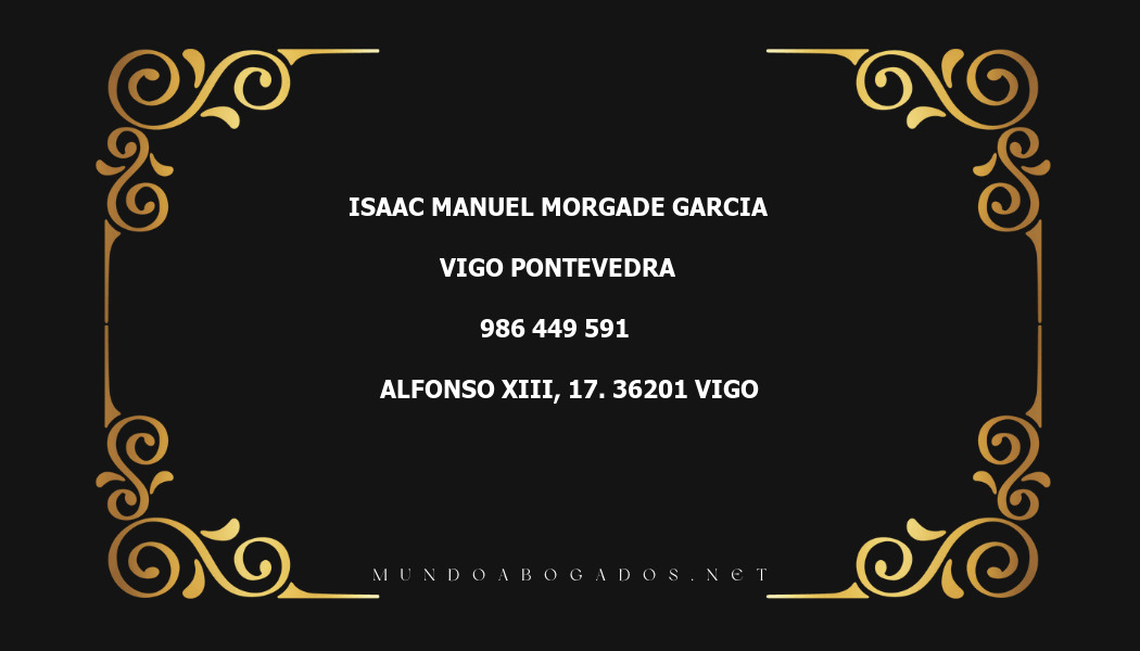 abogado Isaac Manuel Morgade Garcia en la localidad de Vigo