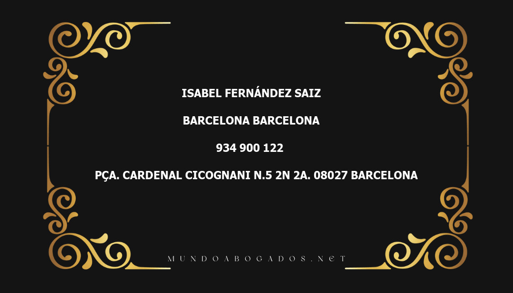 abogado Isabel Fernández Saiz en la localidad de Barcelona