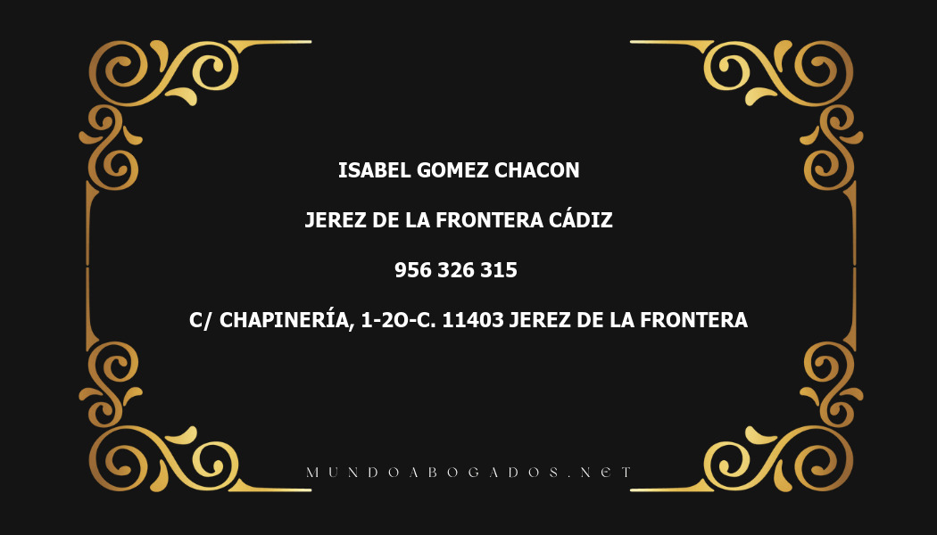 abogado Isabel Gomez Chacon en la localidad de Jerez de la Frontera