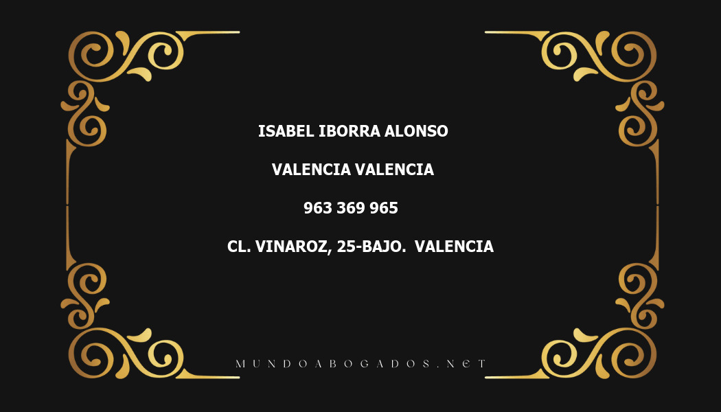 abogado Isabel Iborra Alonso en la localidad de Valencia