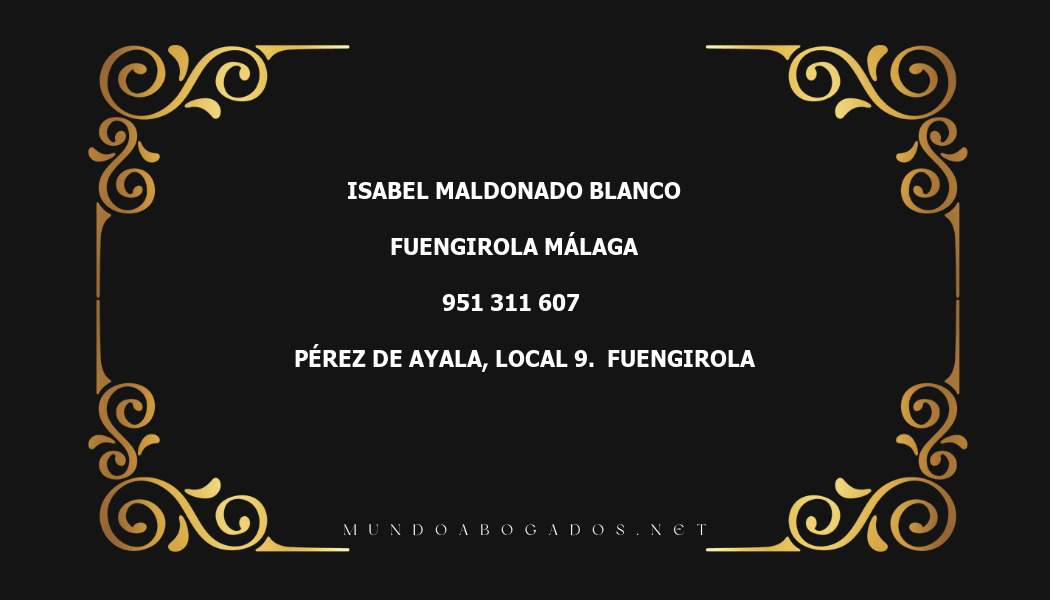 abogado Isabel Maldonado Blanco en la localidad de Fuengirola