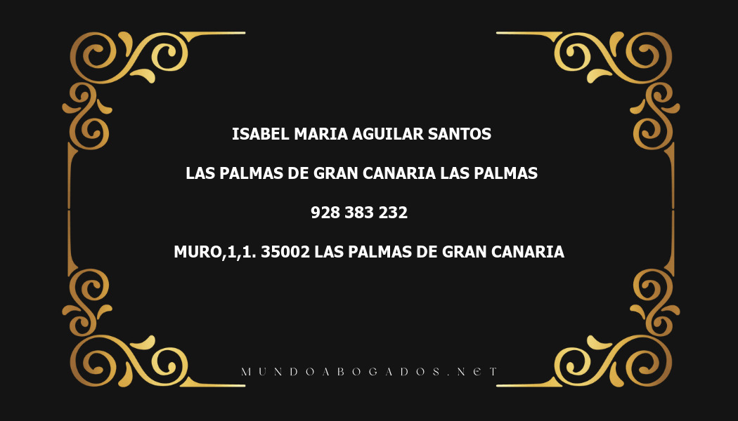 abogado Isabel Maria Aguilar Santos en la localidad de Las Palmas de Gran Canaria