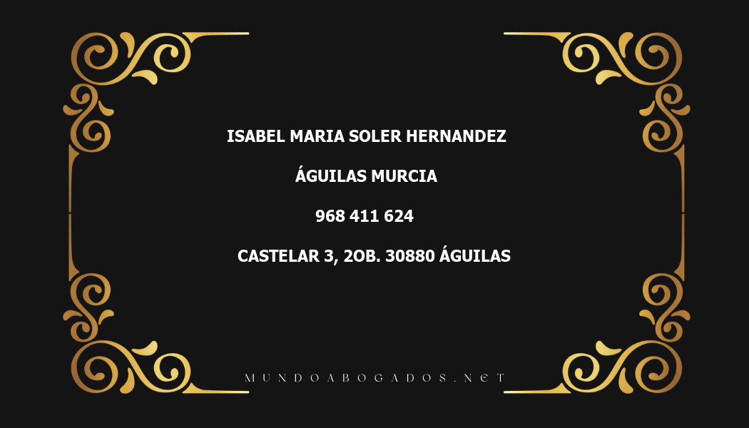 abogado Isabel Maria Soler Hernandez en la localidad de Águilas