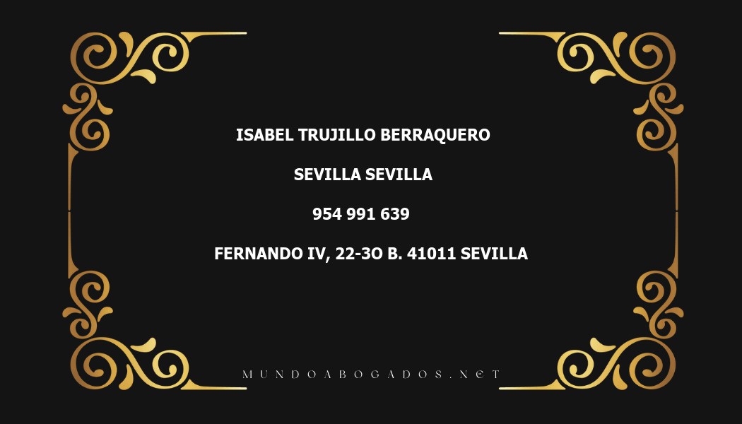 abogado Isabel Trujillo Berraquero en la localidad de Sevilla