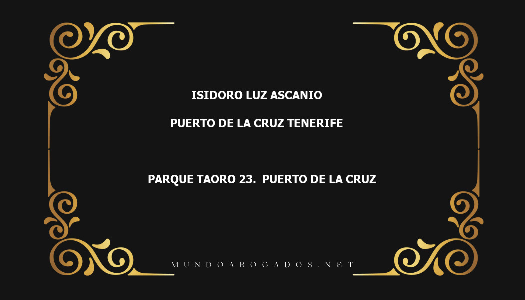 abogado Isidoro Luz Ascanio en la localidad de Puerto de la Cruz