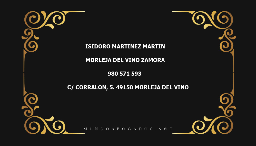 abogado Isidoro Martinez Martin en la localidad de Morleja del Vino