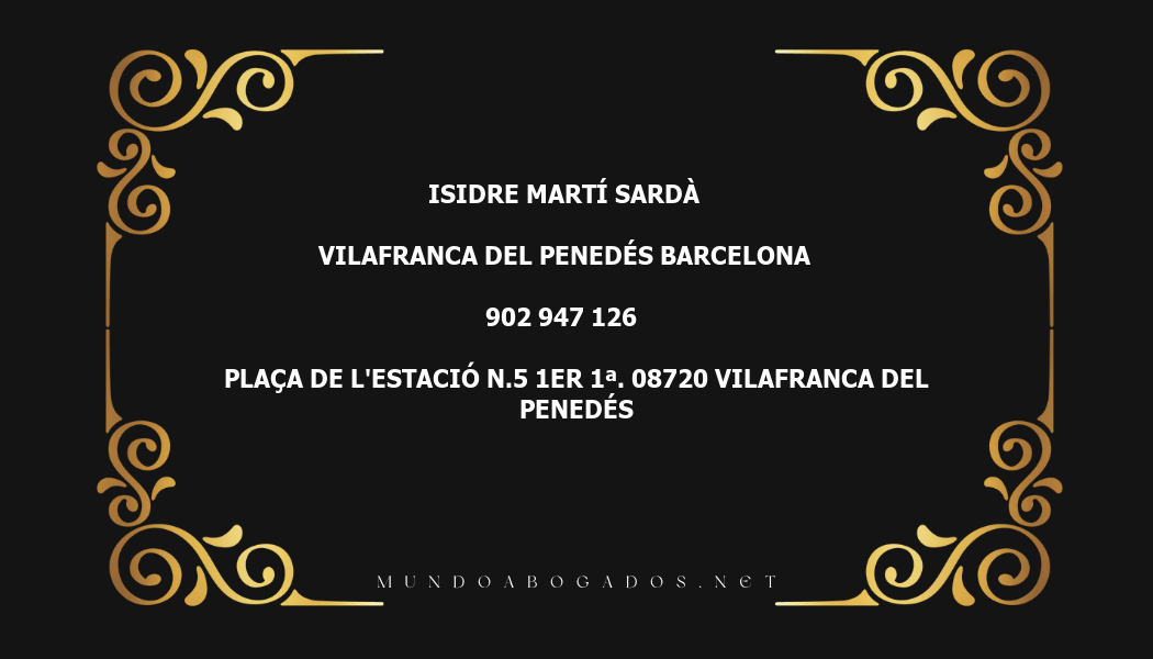 abogado Isidre Martí Sardà en la localidad de Vilafranca del Penedés