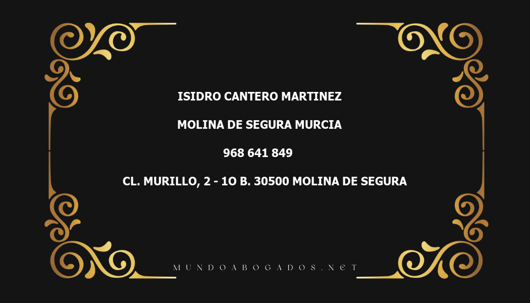 abogado Isidro Cantero Martinez en la localidad de Molina de Segura