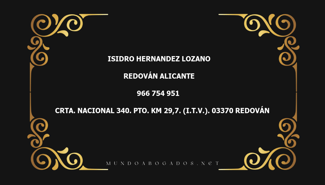 abogado Isidro Hernandez Lozano en la localidad de Redován