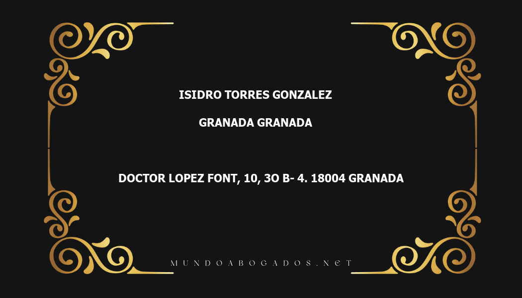 abogado Isidro Torres Gonzalez en la localidad de Granada