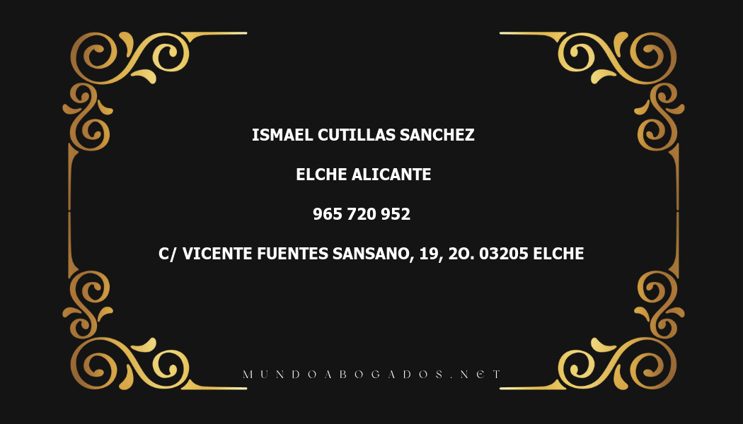 abogado Ismael Cutillas Sanchez en la localidad de Elche