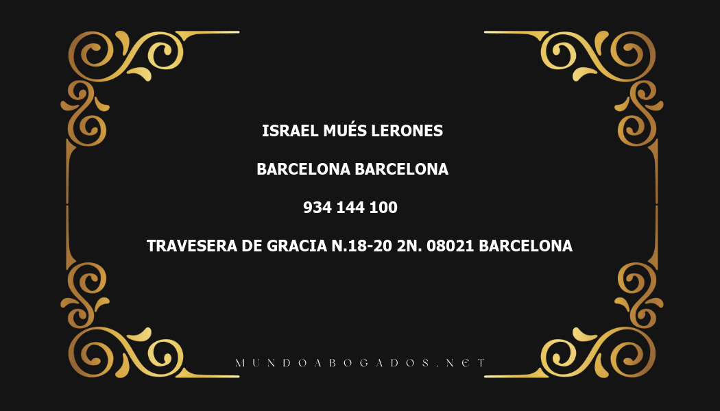 abogado Israel Mués Lerones en la localidad de Barcelona