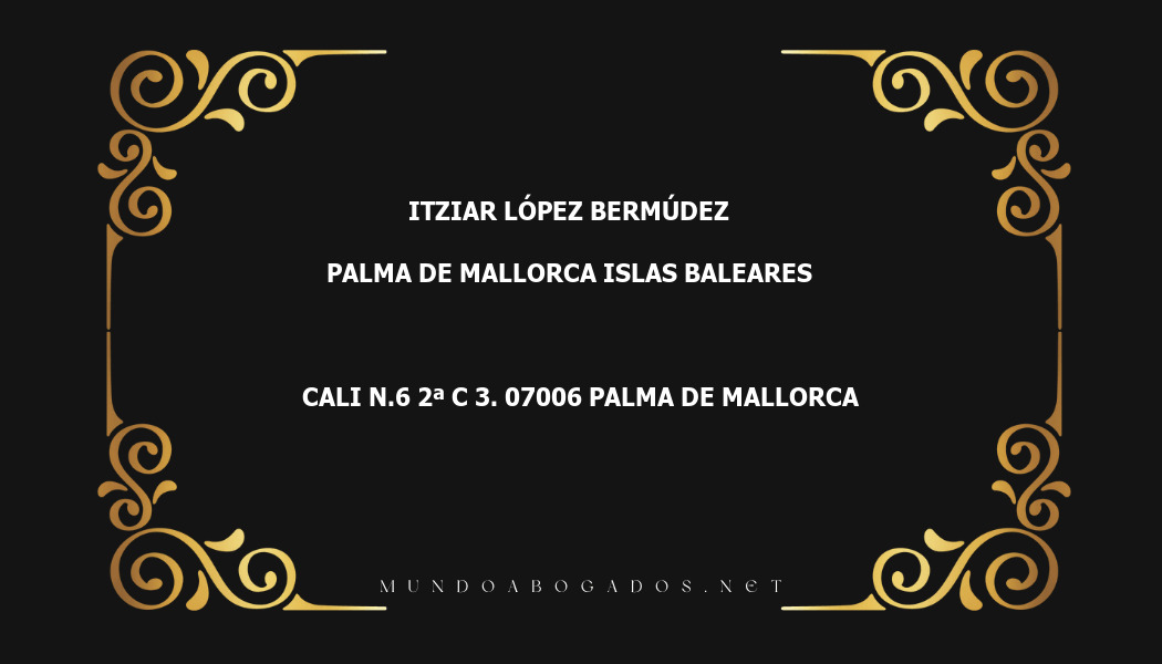 abogado Itziar López Bermúdez en la localidad de Palma de Mallorca