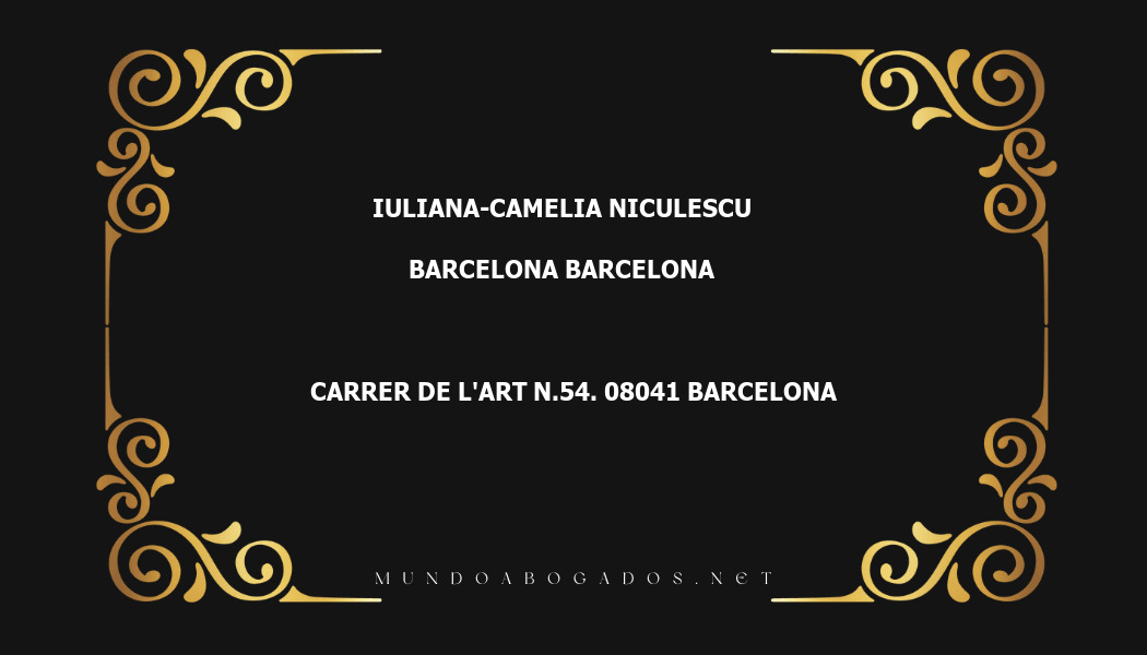 abogado Iuliana-Camelia Niculescu en la localidad de Barcelona