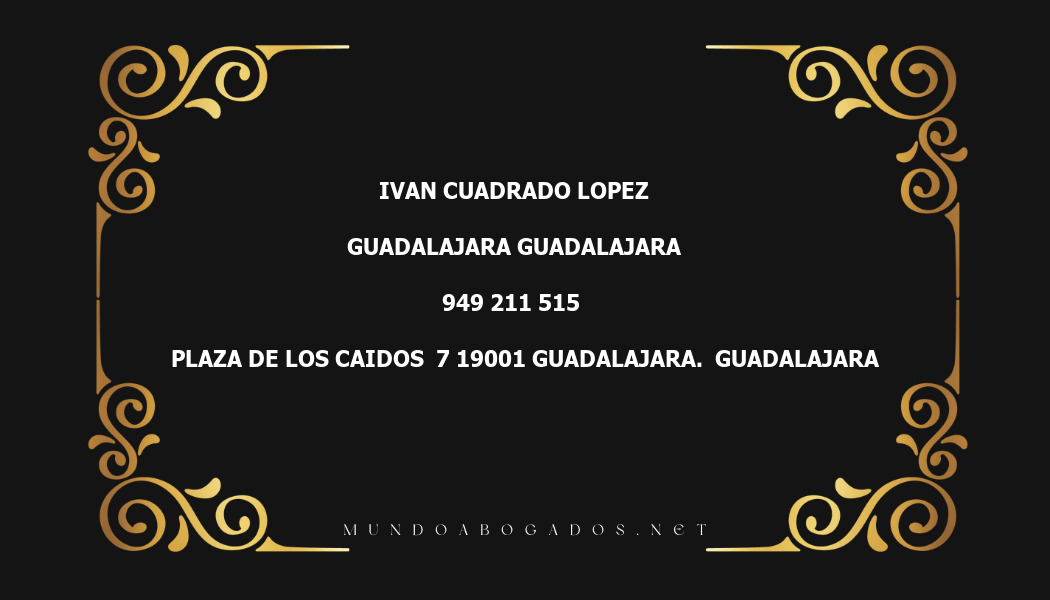 abogado Ivan Cuadrado Lopez en la localidad de Guadalajara