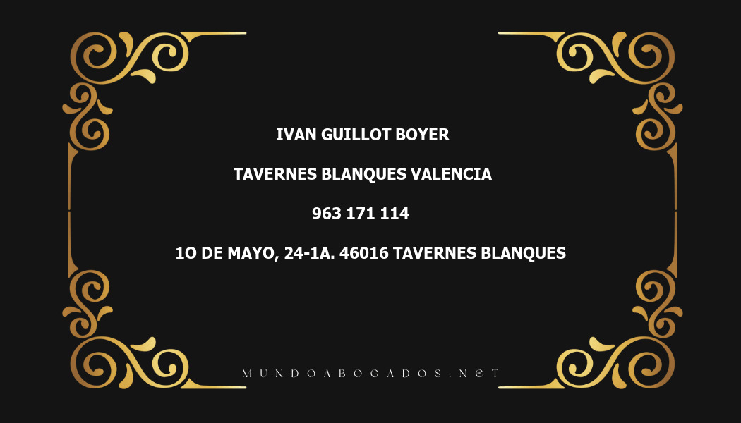 abogado Ivan Guillot Boyer en la localidad de Tavernes Blanques