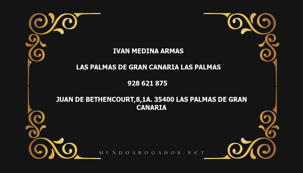 abogado Ivan Medina Armas en la localidad de Las Palmas de Gran Canaria