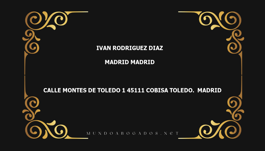 abogado Ivan Rodriguez Diaz en la localidad de Madrid