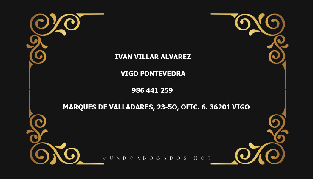 abogado Ivan Villar Alvarez en la localidad de Vigo