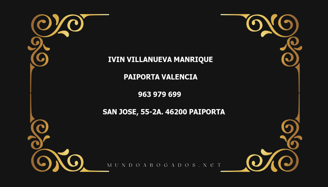 abogado Ivin Villanueva Manrique en la localidad de Paiporta