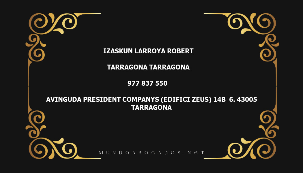 abogado Izaskun Larroya Robert en la localidad de Tarragona