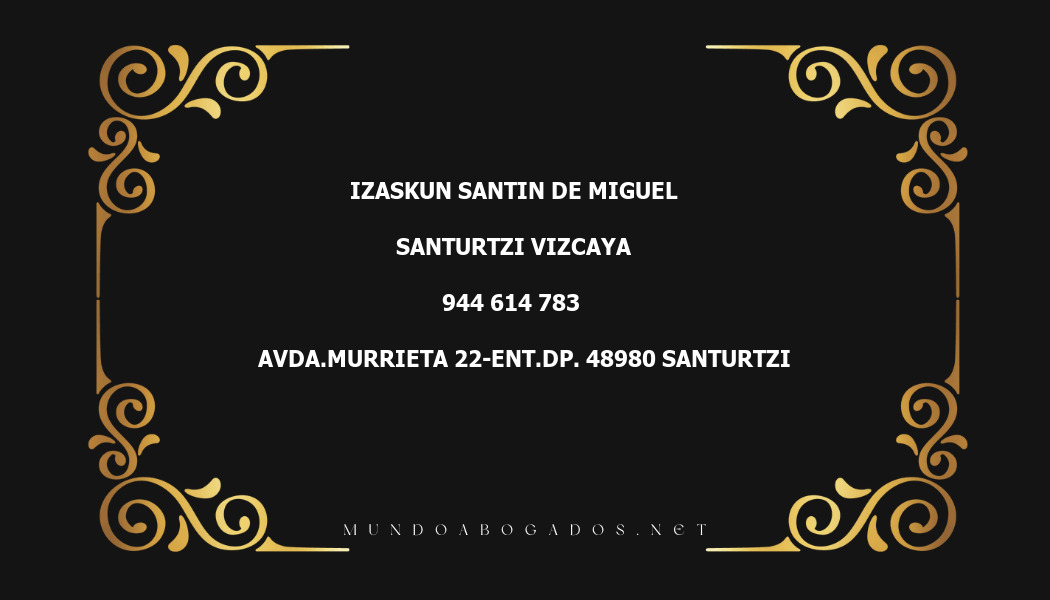 abogado Izaskun Santin De Miguel en la localidad de Santurtzi