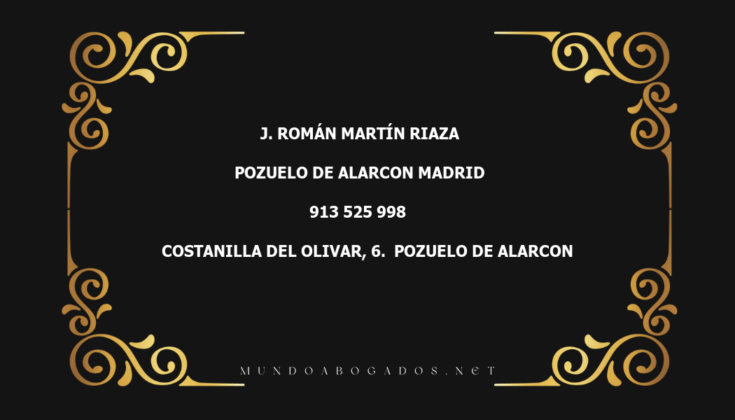 abogado J. Román Martín Riaza en la localidad de Pozuelo de Alarcon