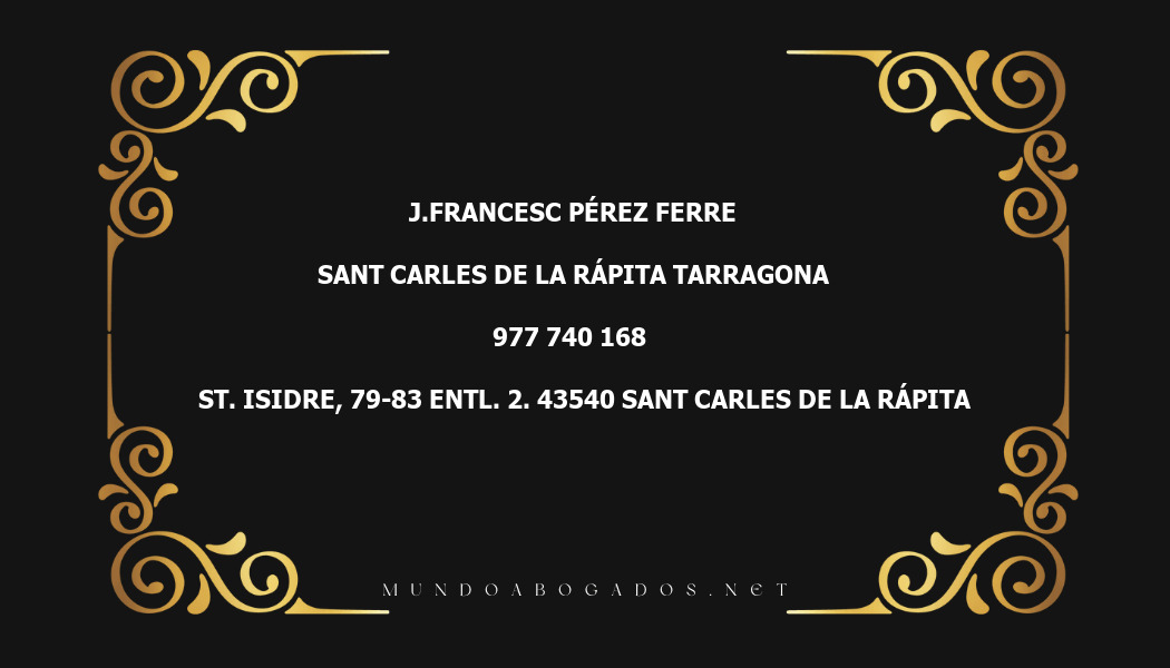 abogado J.Francesc Pérez Ferre en la localidad de Sant carles de la Rápita