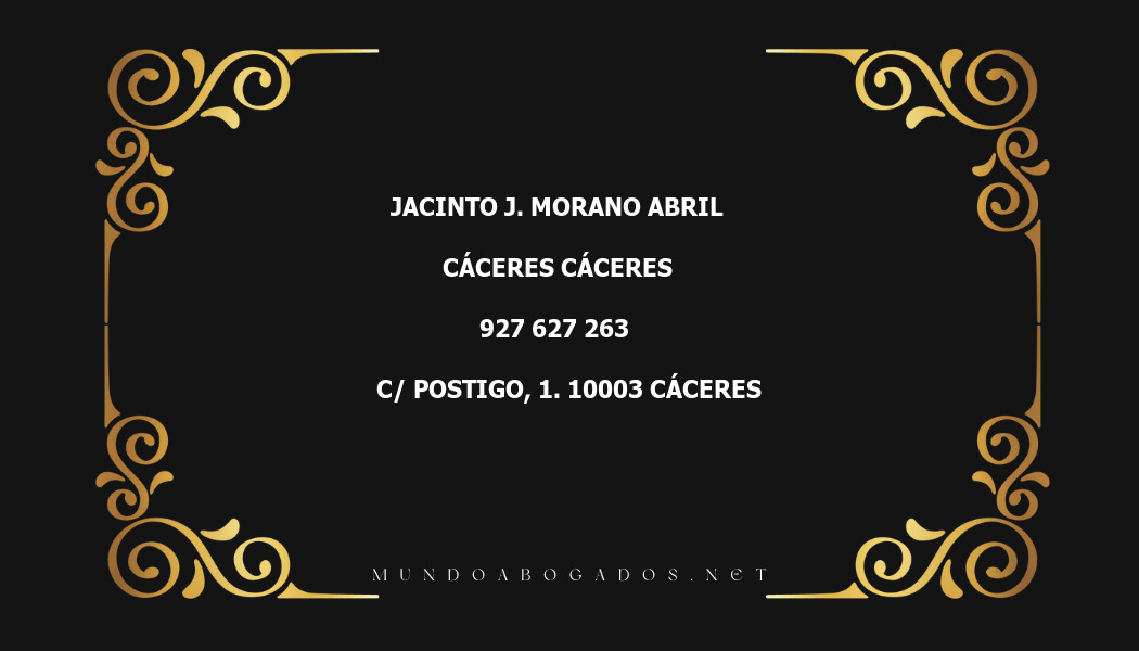 abogado Jacinto J. Morano Abril en la localidad de Cáceres