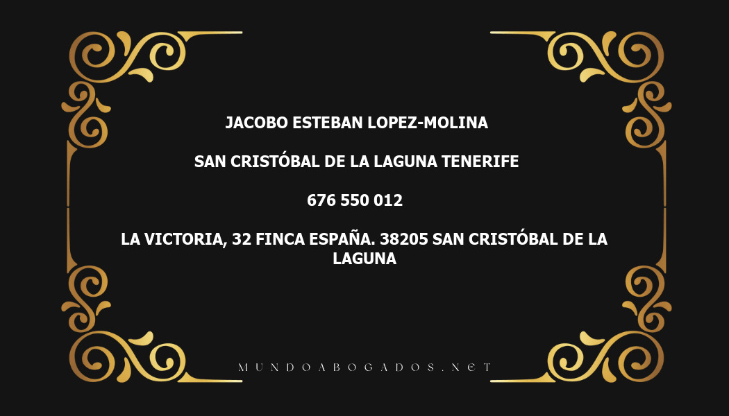 abogado Jacobo Esteban Lopez-Molina en la localidad de San Cristóbal de La Laguna